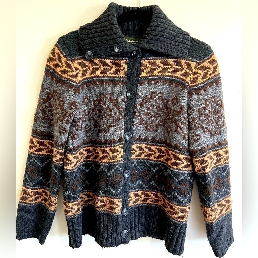 Eddie Bauer Collectibles Wool Blend Cardigan with Collar Holiday 2006 Collection